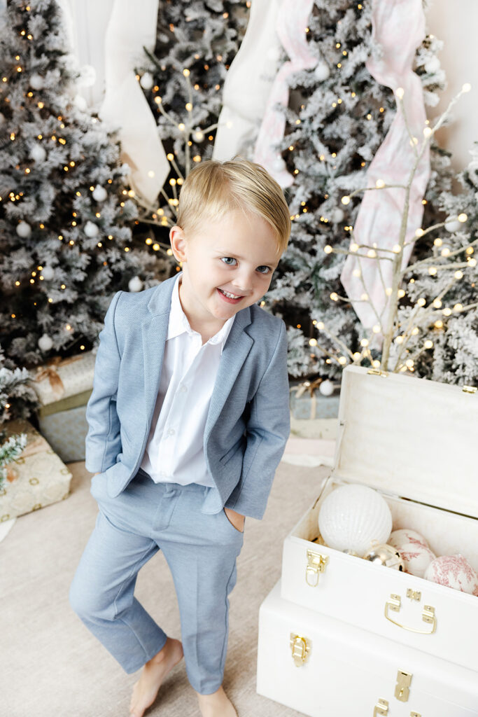 NYC holiday portraits with Santa at Heirloom by Melissa's Manhattan studio
