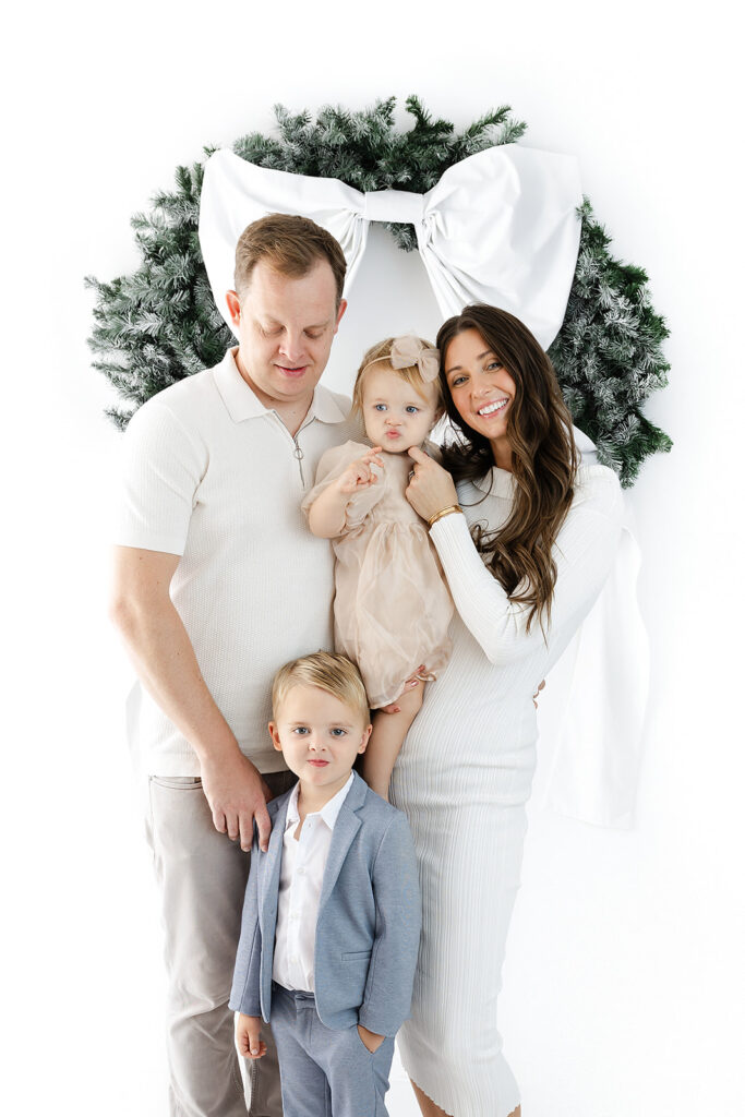 NYC holiday portraits of a baby in velvet at Heirloom by Melissa in the Flatiron District