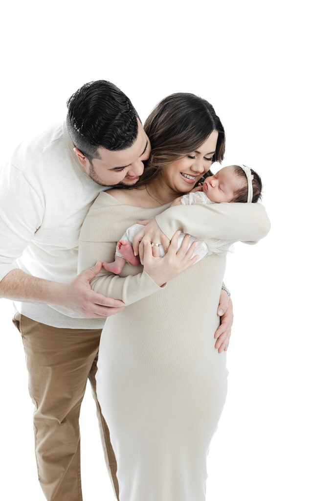 newborn family portrait mom dad and baby girl, NYC newborn photographer, Heirloom by Melissa Photography Flatiron studio