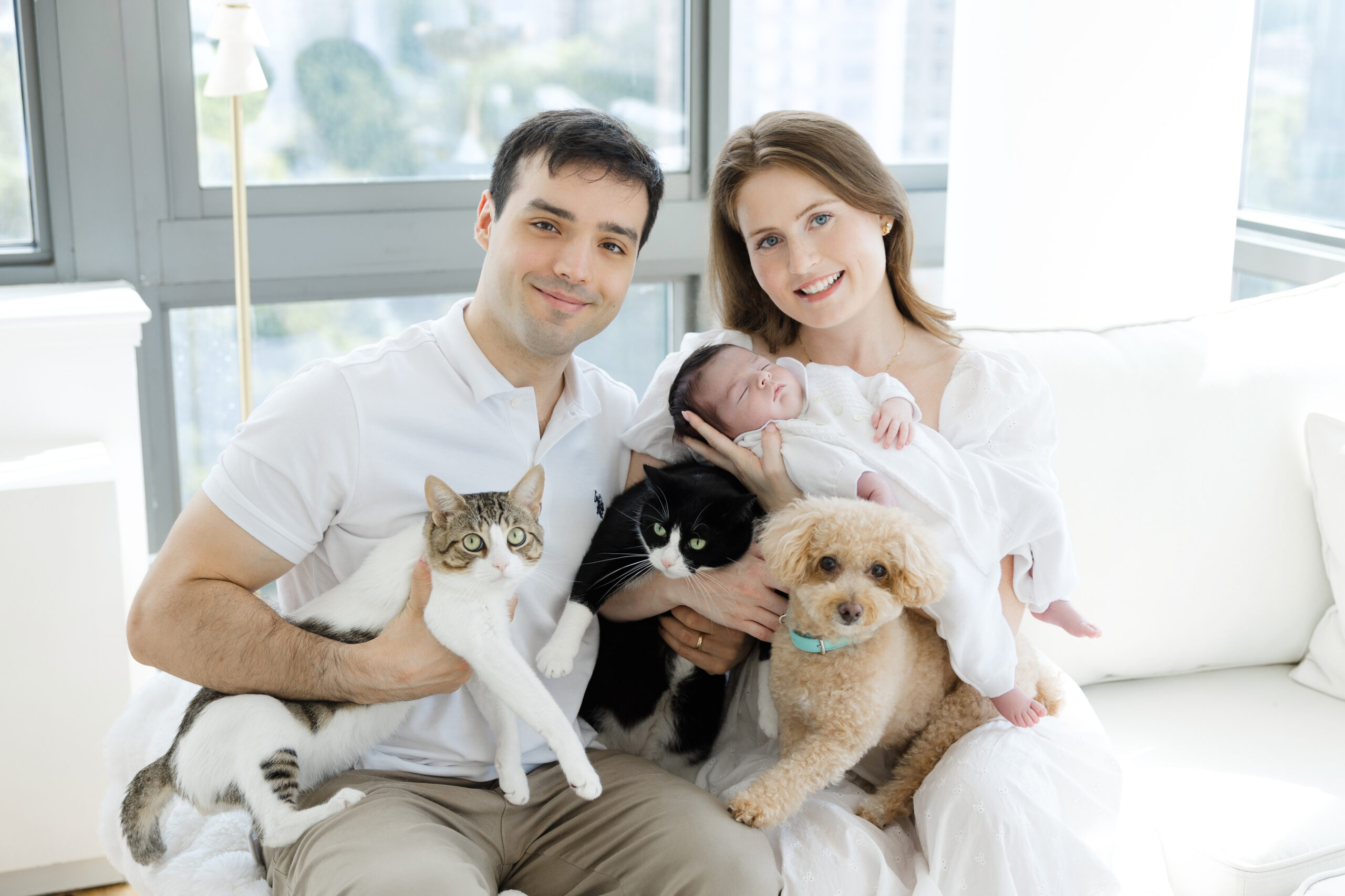 Upper West Side newborn photographed at home with his parents