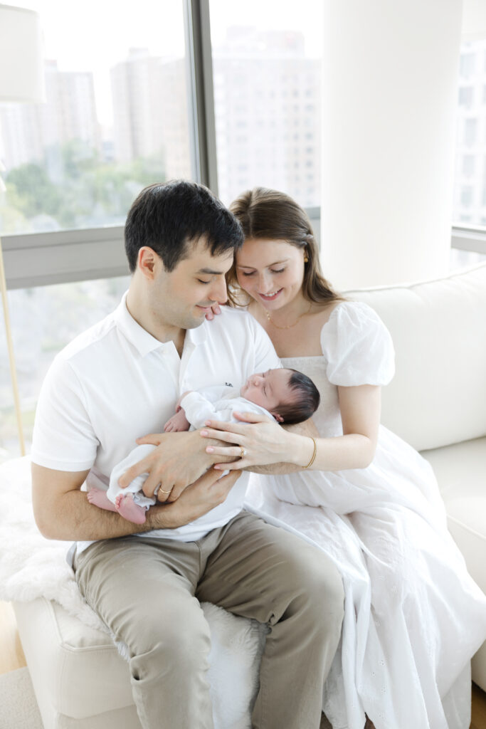 family session with a newborn at home in the upper west side manhattan