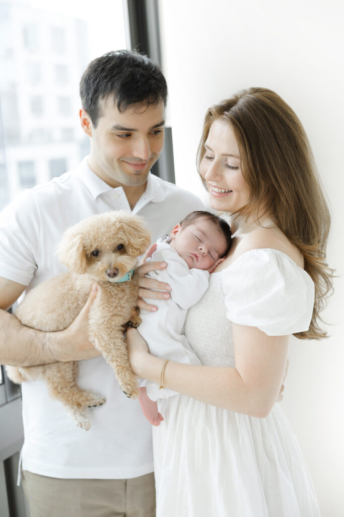 nyc family in home newborn session in manhattan