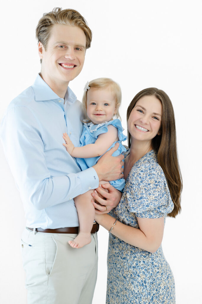Eleanor with her parents during her NYC first birthday studio session