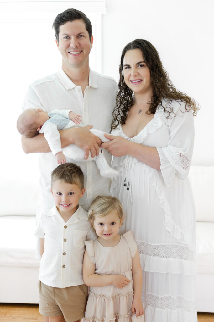 Natural-light newborn photography in a Long Island home