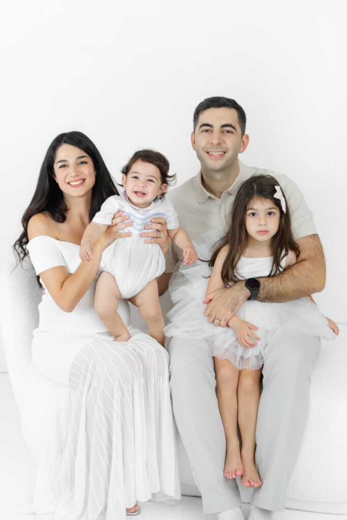 family of four nyc studio photoshoot