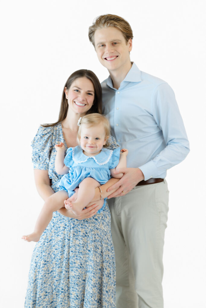 Eleanor with her parents during her NYC first birthday studio session
